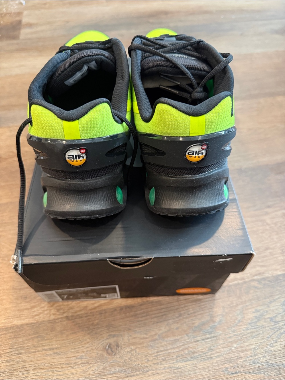 Nike Kids Neon Green and Black Air Max Sneakers - Picture 4 of 4